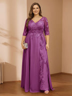 Zara June Orchid front view mother of the bride dress