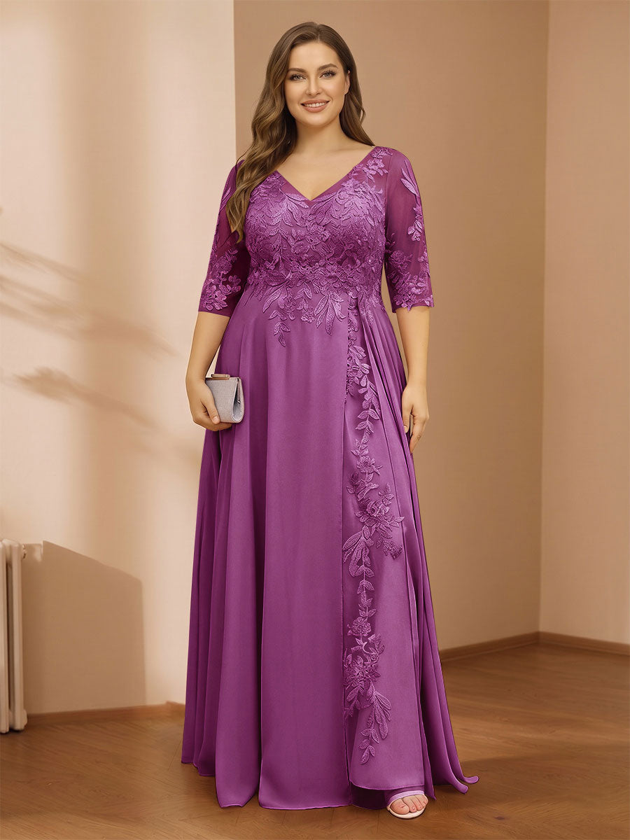 Zara June Orchid front view mother of the bride dress
