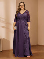 Zara June Plum back view mother of the bride dress