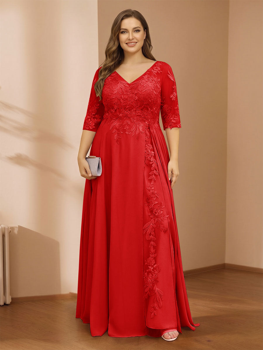 Zara June Red front view mother of the bride dress