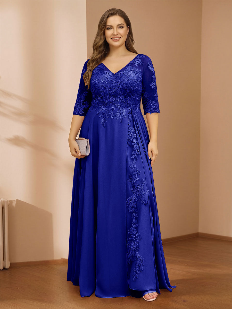 Zara June Royal Blue side view mother of the bride dress