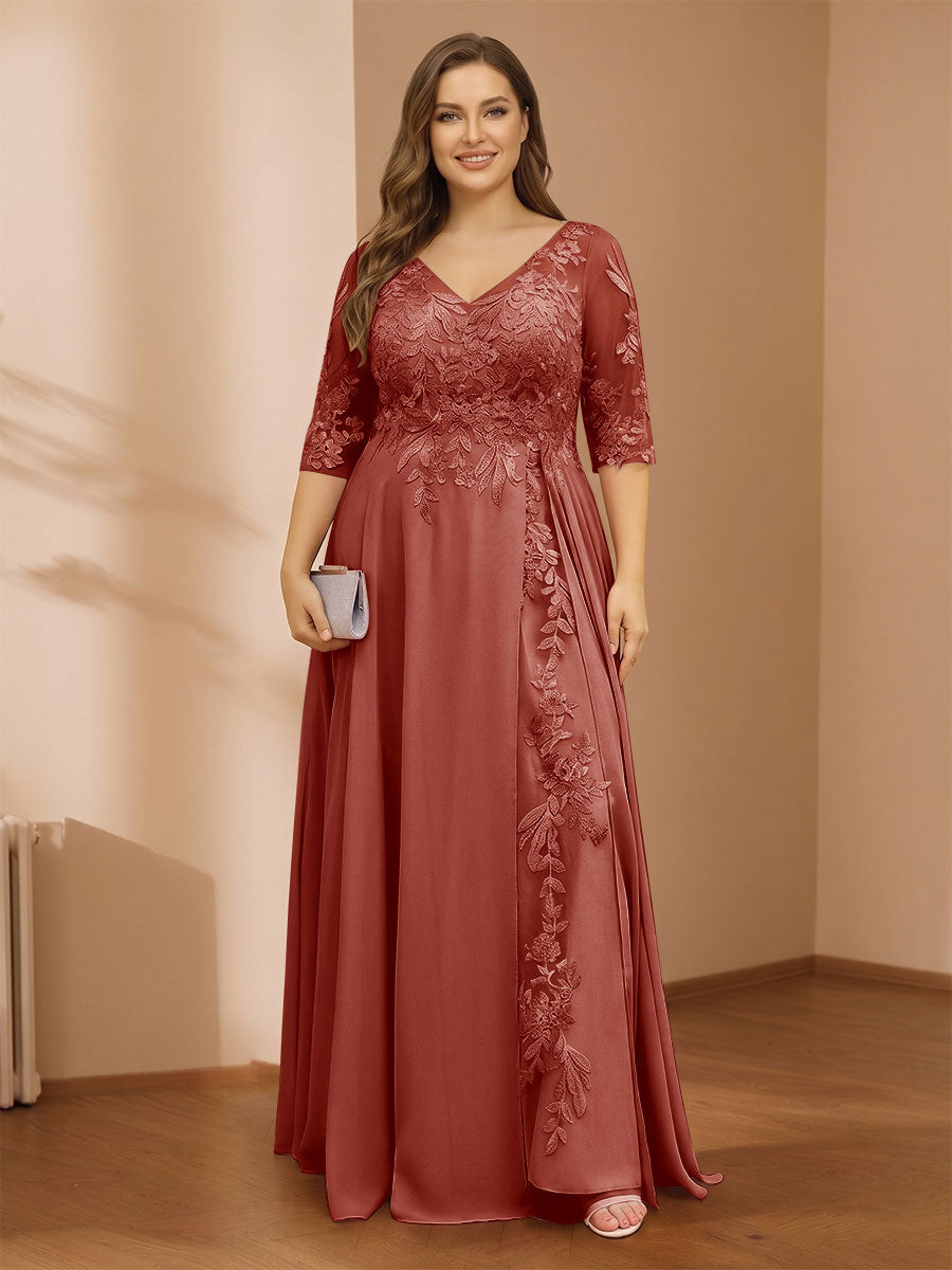 Zara June Rust front view mother of the bride dress