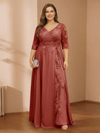 Zara June Rust front view mother of the bride dress