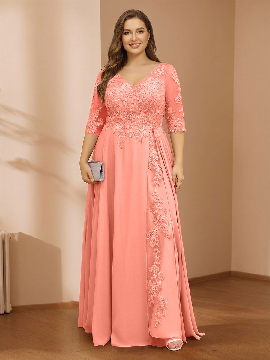 Zara June Coral back view mother of the bride dress