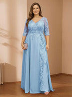 Zara June Sky Blue side view mother of the bride dress
