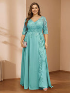 Zara June Pool Blue back view mother of the bride dress