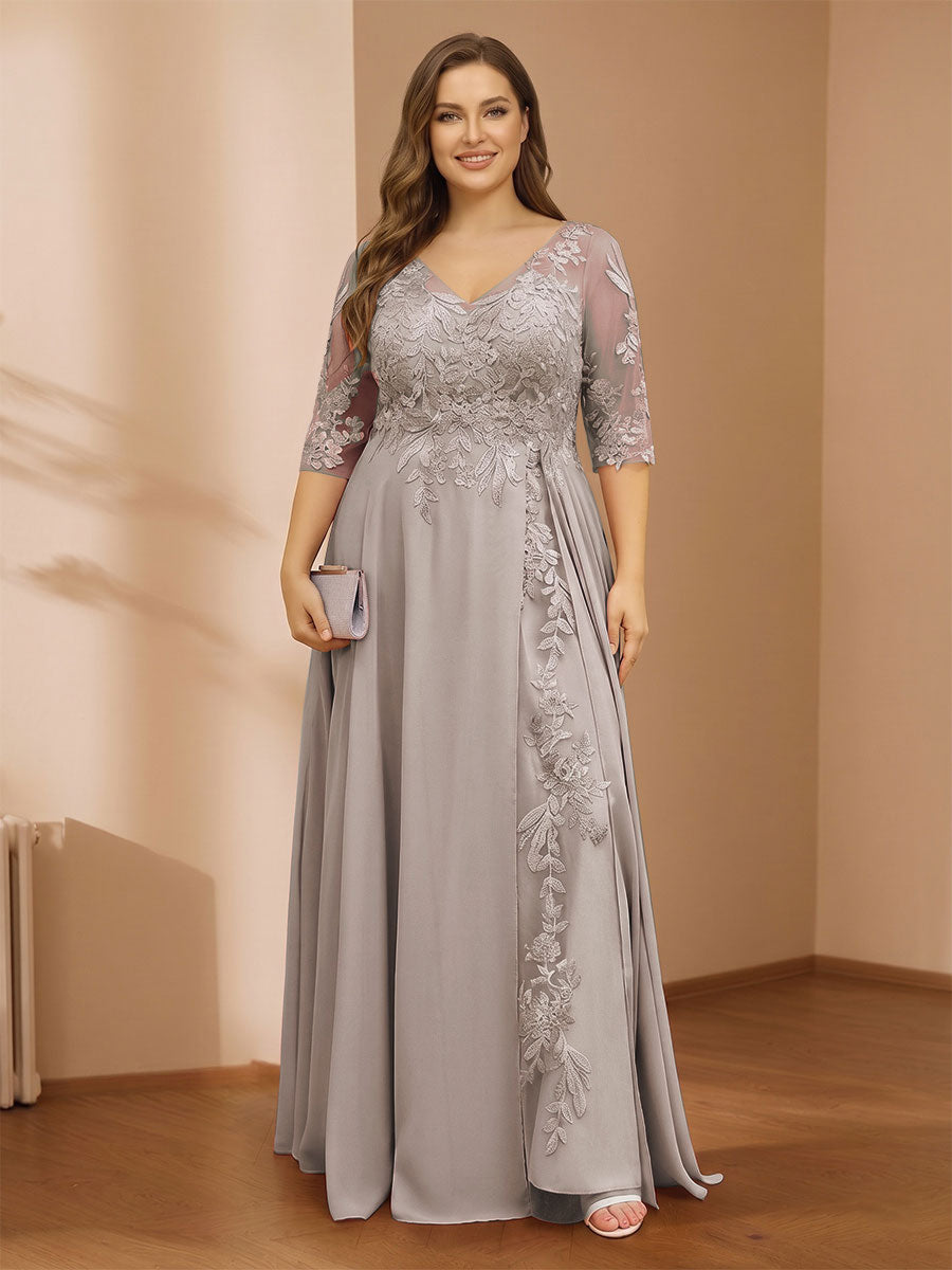 Zara June Taupe front view mother of the bride dress