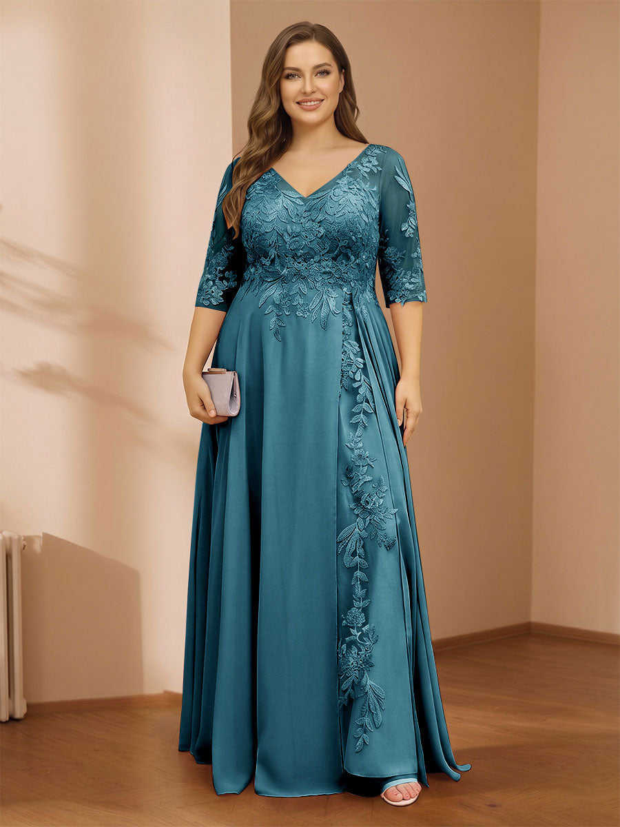Zara June Teal front view mother of the bride dress