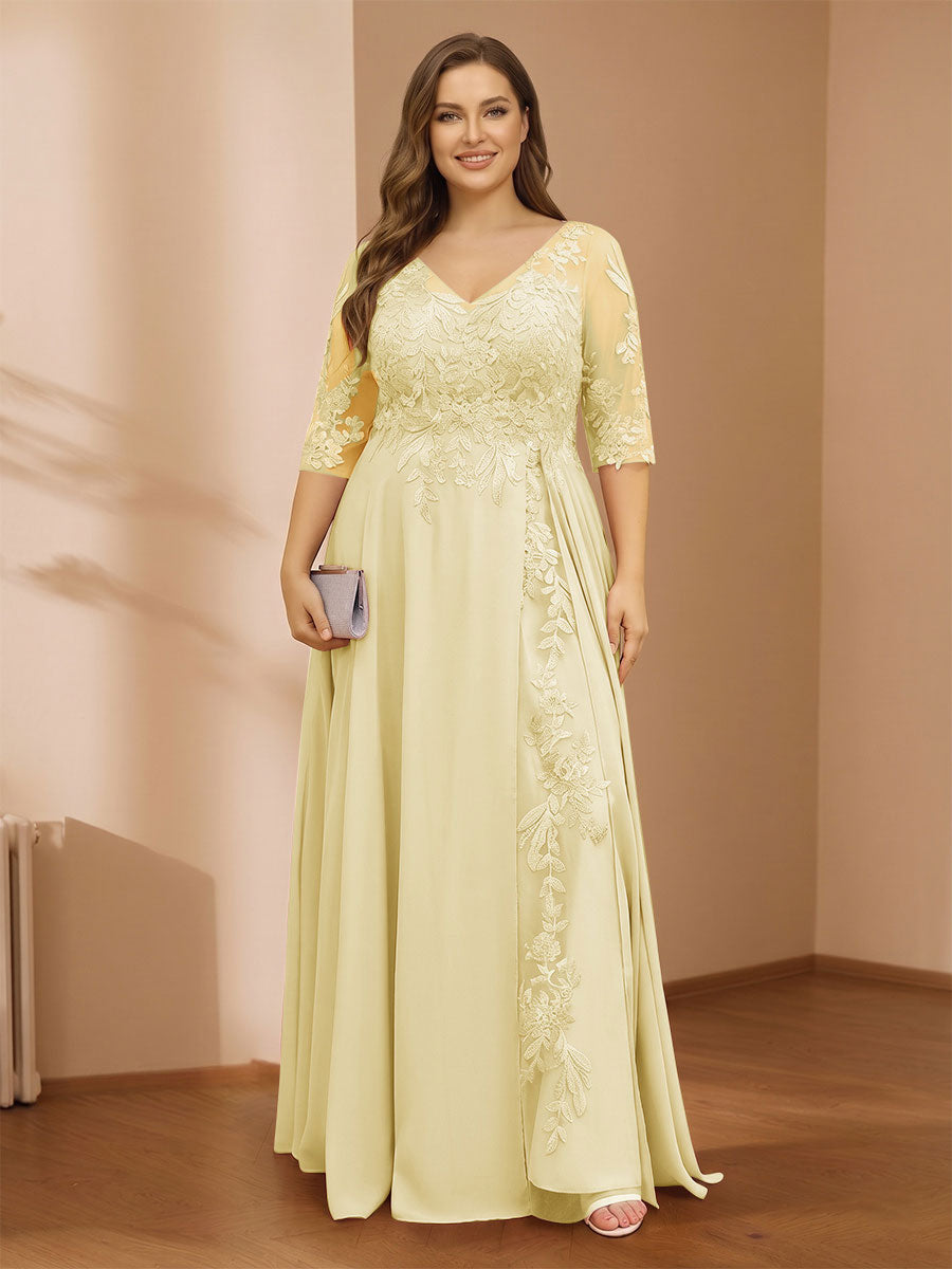 Zara June Yellow front view mother of the bride dress