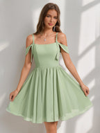 Aurelia sage green front view homecoming dress