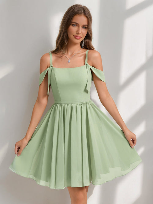 Aurelia sage green front view homecoming dress