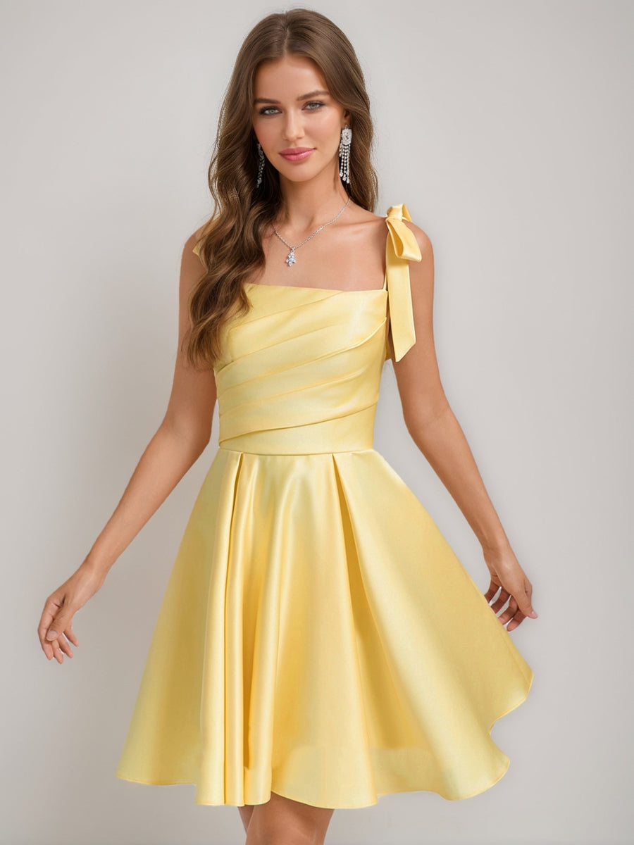 Sabella yellow bodice detail homecoming dress