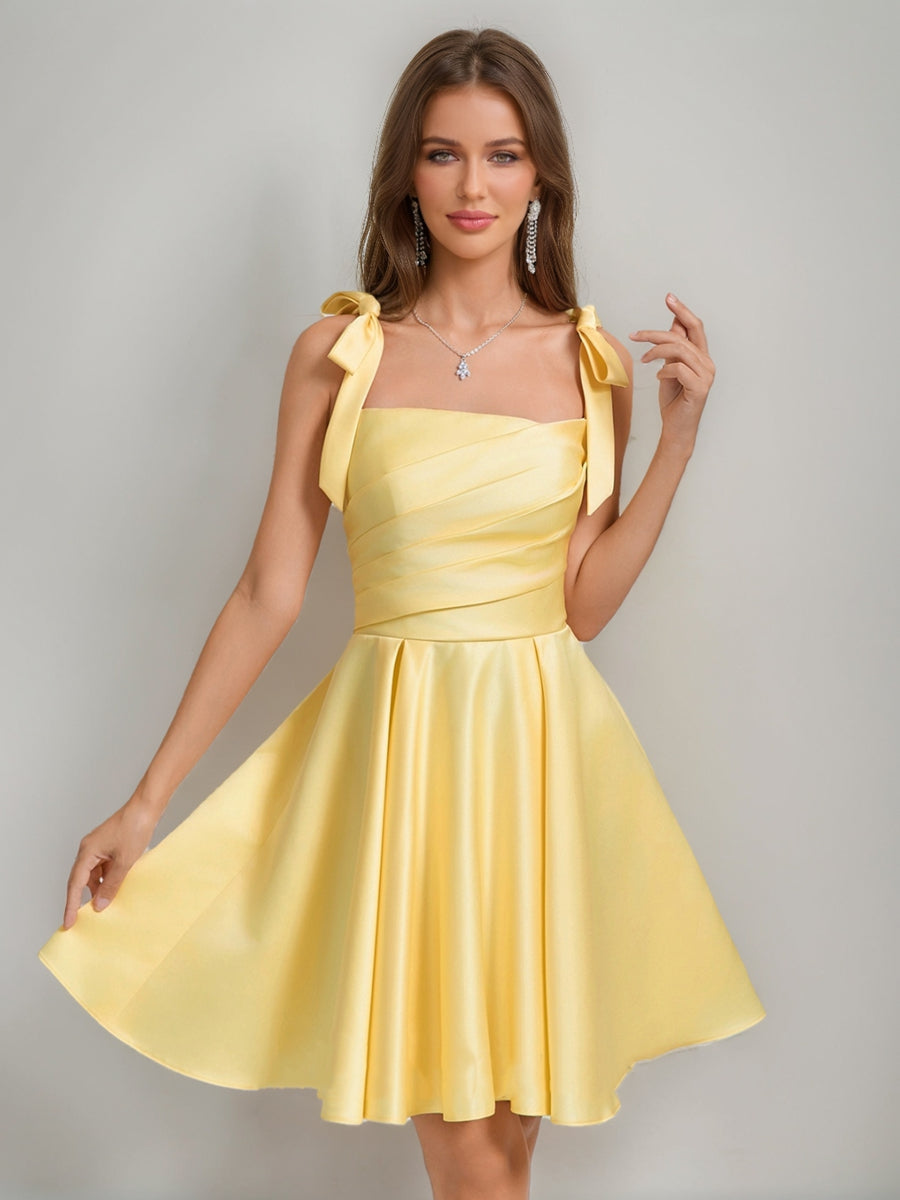 Sabella yellow side view homecoming dress