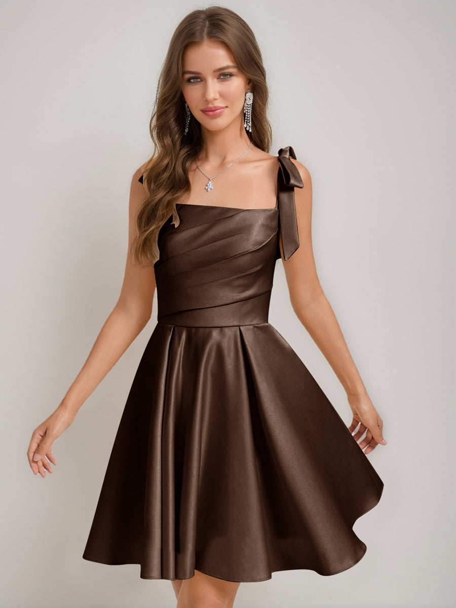 Sabella brown front view homecoming dress
