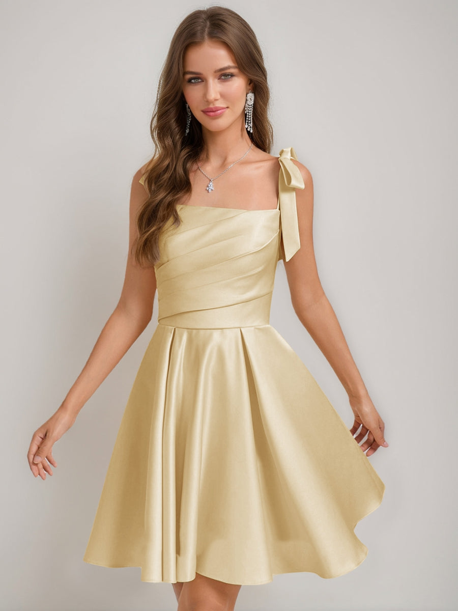 Sabella champagne front view homecoming dress