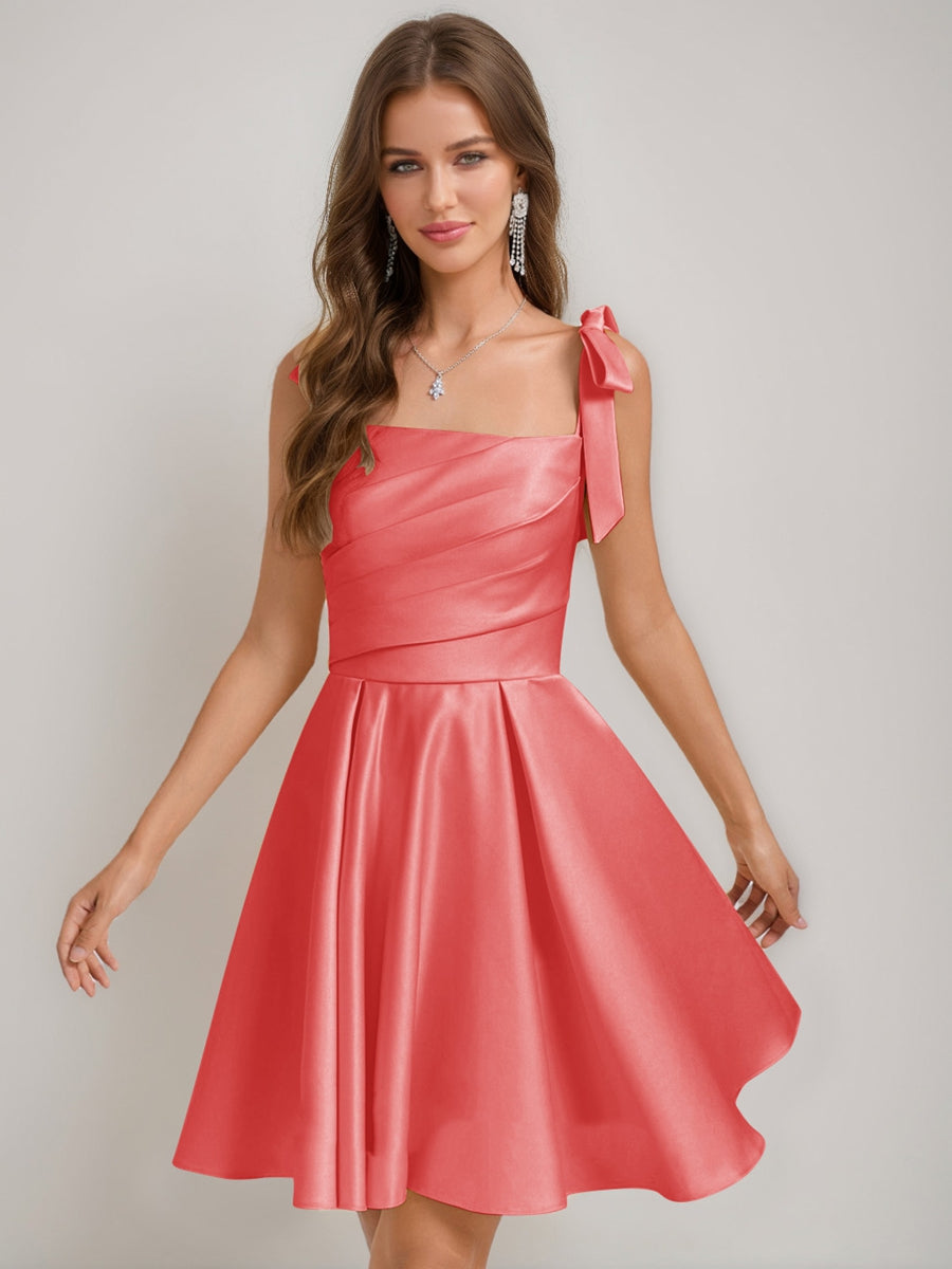 Sabella coral front view homecoming dress