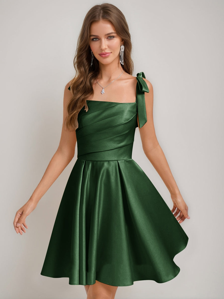 Sabella hunter green front view homecoming dress