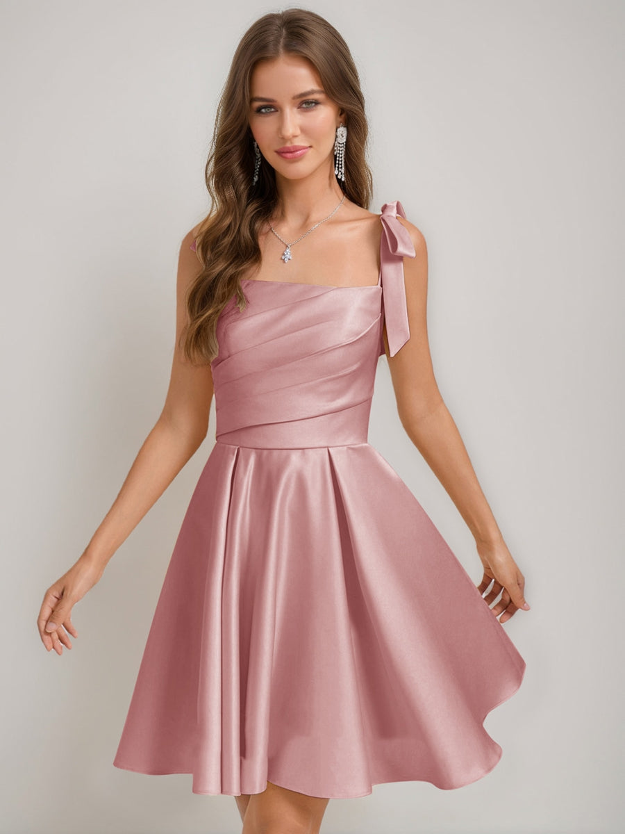 Sabella dusty rose front view homecoming dress