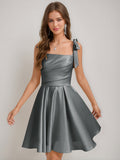Sabella grey front view homecoming dress