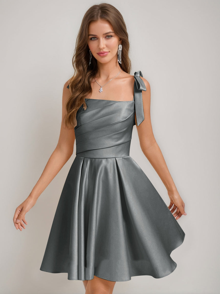 Sabella grey front view homecoming dress