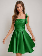 Sabella forest green front view homecoming dress