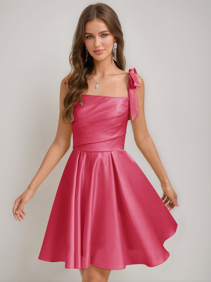 Sabella hot pink alternate front view 2 homecoming dress
