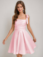 Sabella pearl pink front view homecoming dress