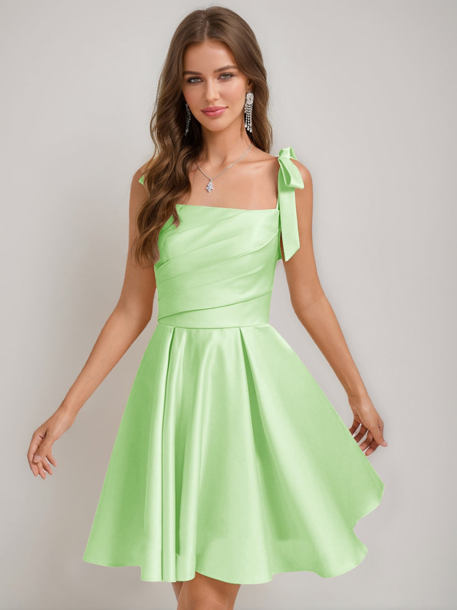 Sabella mint green front view homecoming dress
