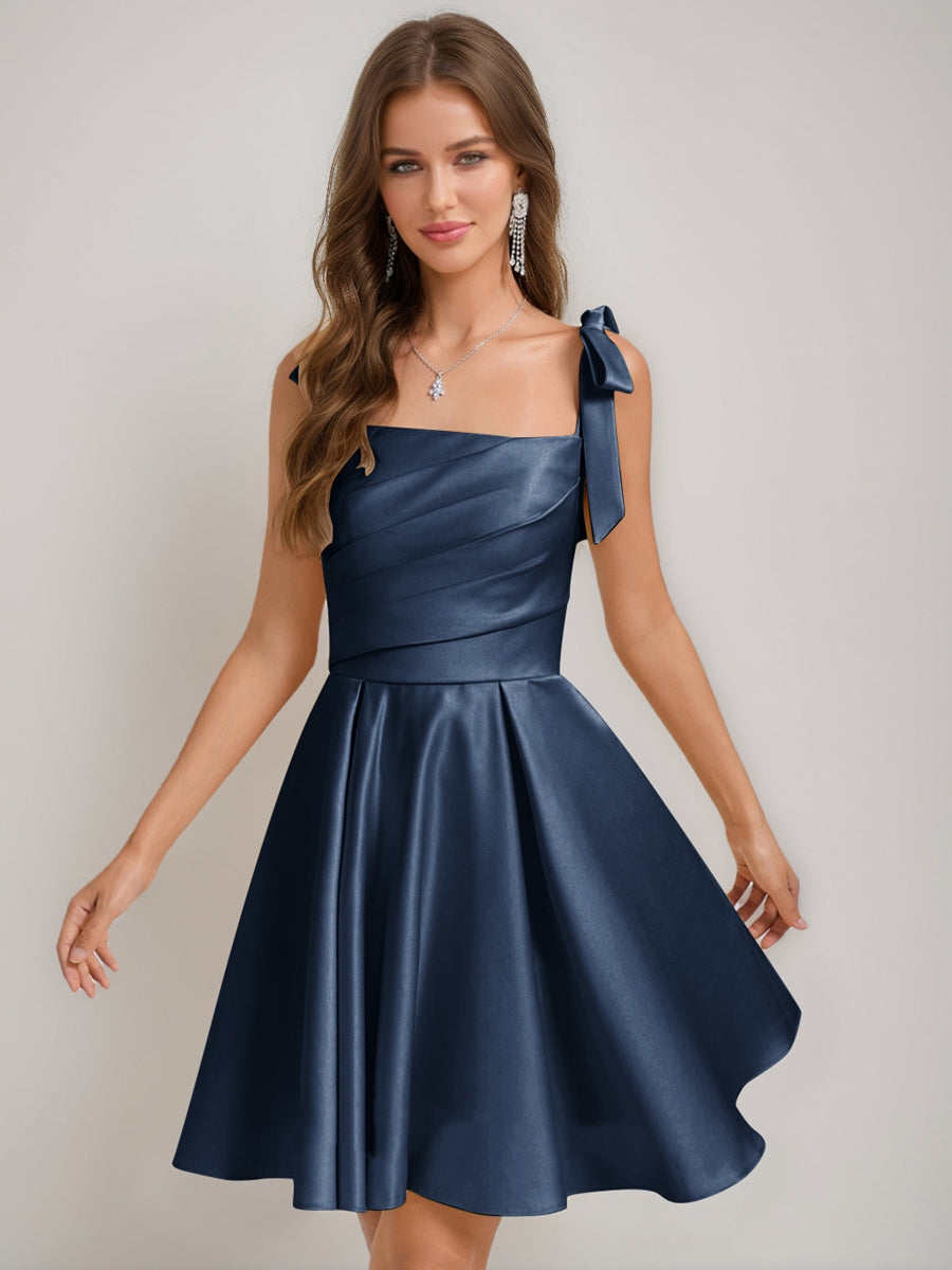 Sabella navy blue front view homecoming dress