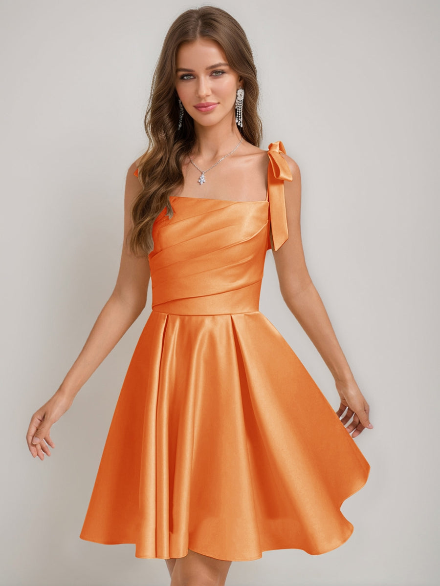 Sabella orange front view homecoming dress
