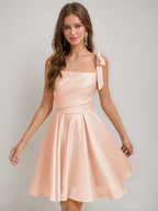 Sabella peach front view homecoming dress
