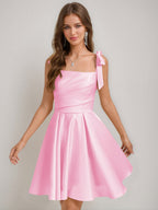 Sabella rose pink front view homecoming dress