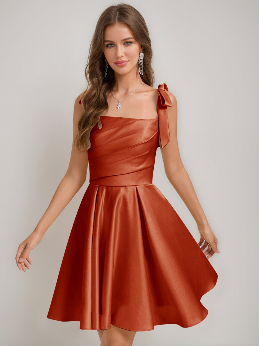 Sabella rust front view homecoming dress