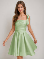 Sabella sage green front view homecoming dress