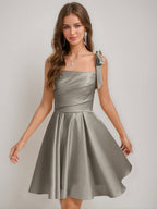 Sabella taupe front view homecoming dress