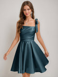 Sabella teal front view homecoming dress