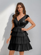 Sorelle black front view homecoming dress