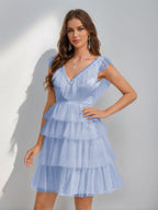 Sorelle lavender front view homecoming dress