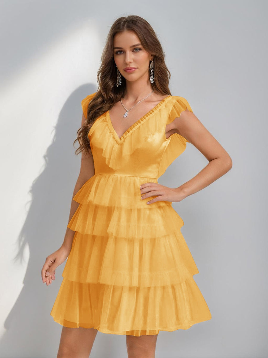 Sorelle gold alternate front view 2 homecoming dress