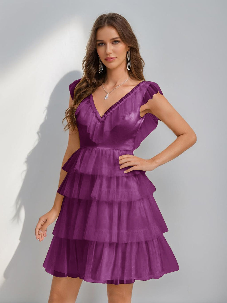 Sorelle orchid front view homecoming dress