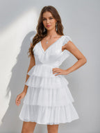 Sorelle white front view homecoming dress