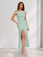 Florence Bloom Sage Green front view wedding guest dress