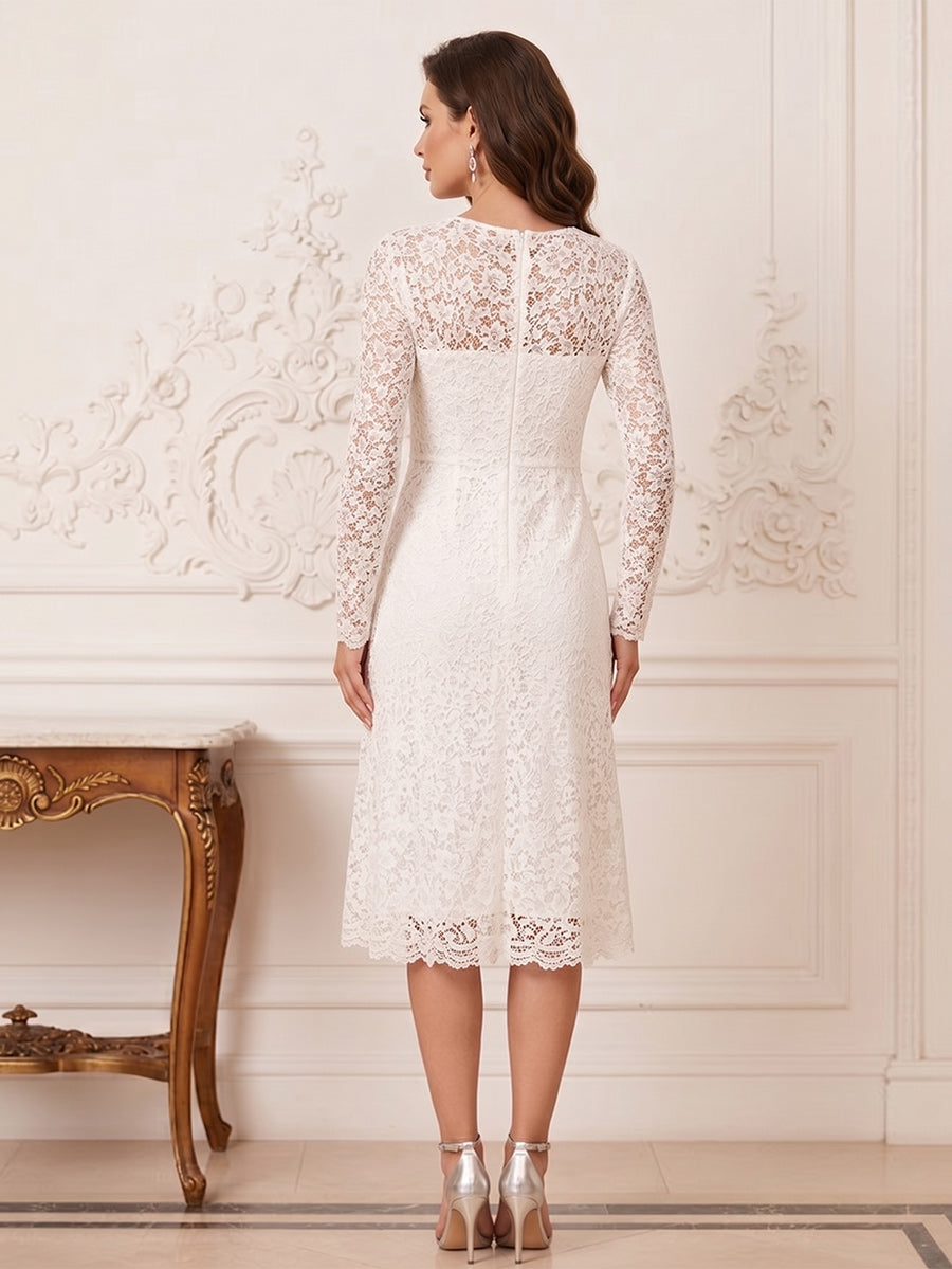 Odessa Pearl White back view mother of the bride dress
