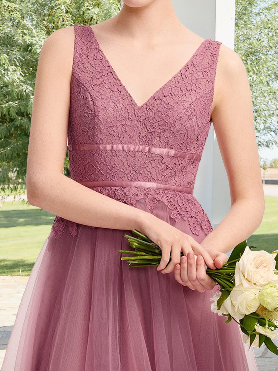 Harriet Dawn Mauve side view wedding guest dress