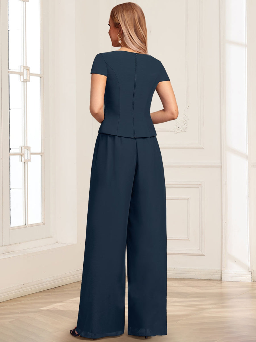 Orla June Navy Blue bodice detail mother of the bride dress