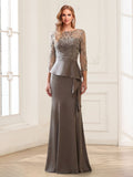 Renee Elise Grey front view mother of the bride dress