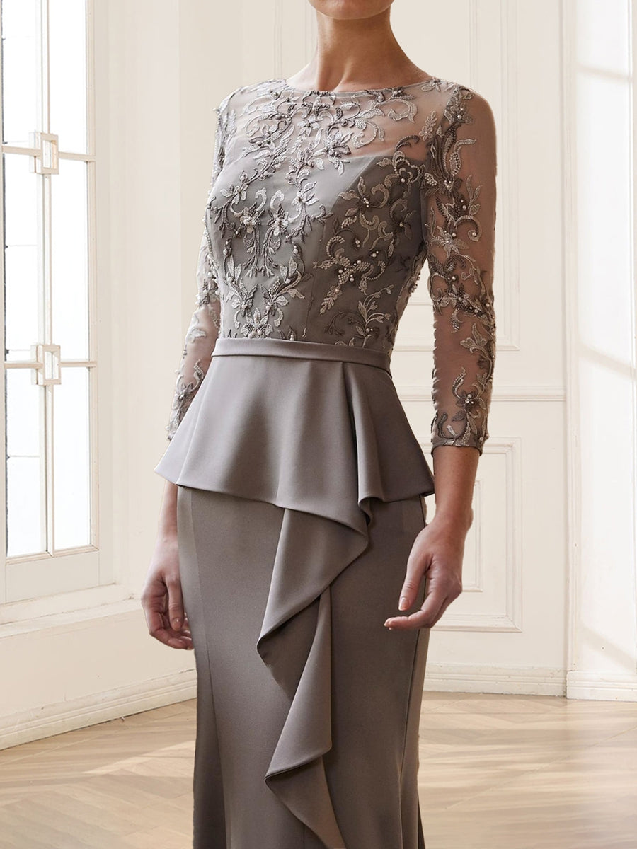 Renee Elise Grey back view mother of the bride dress