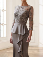 Renee Elise Grey back view mother of the bride dress