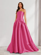 Eulalie hot pink alternate front view 2 prom dress