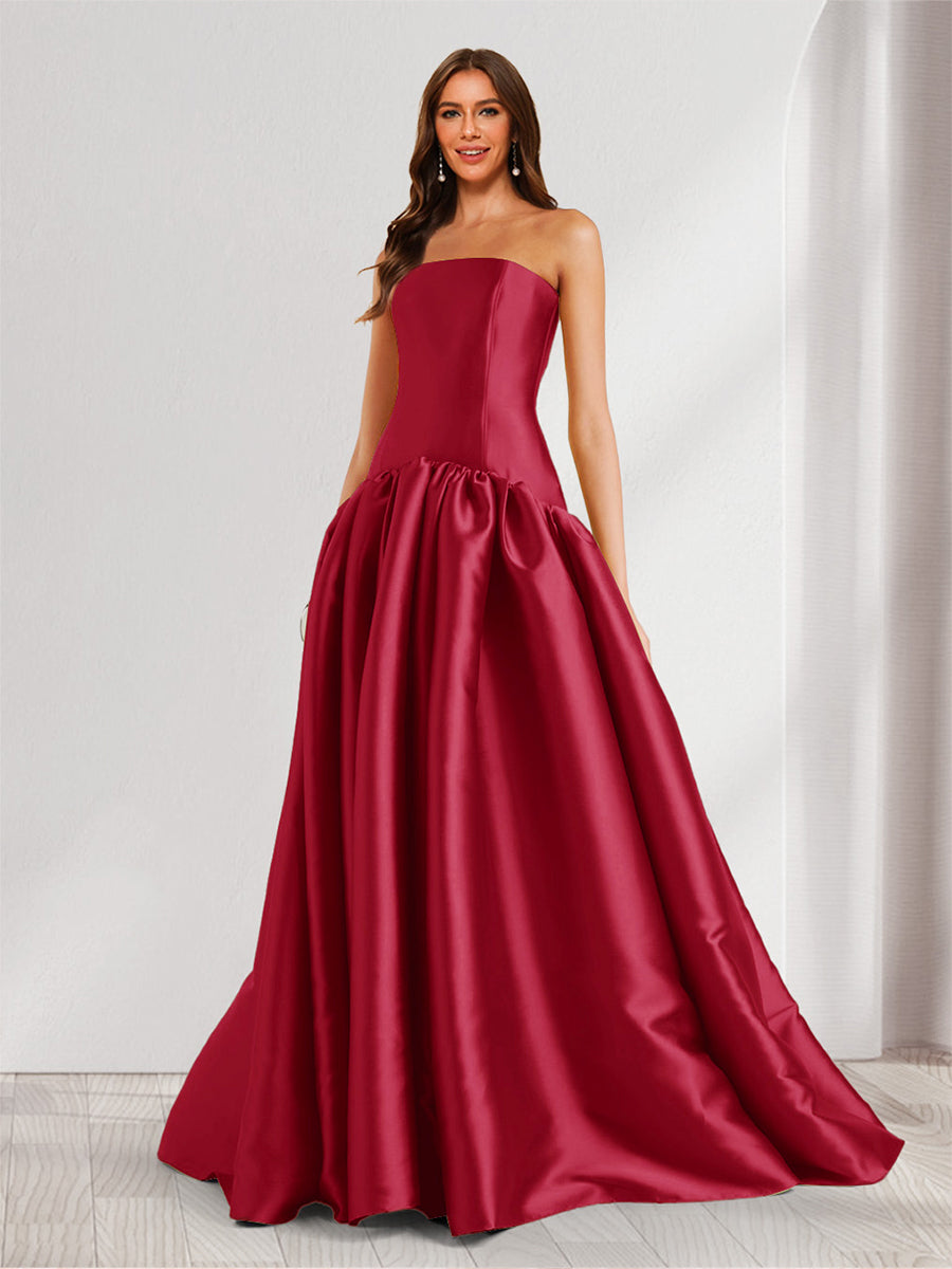 Eulalie burgundy alternate front view 2 prom dress